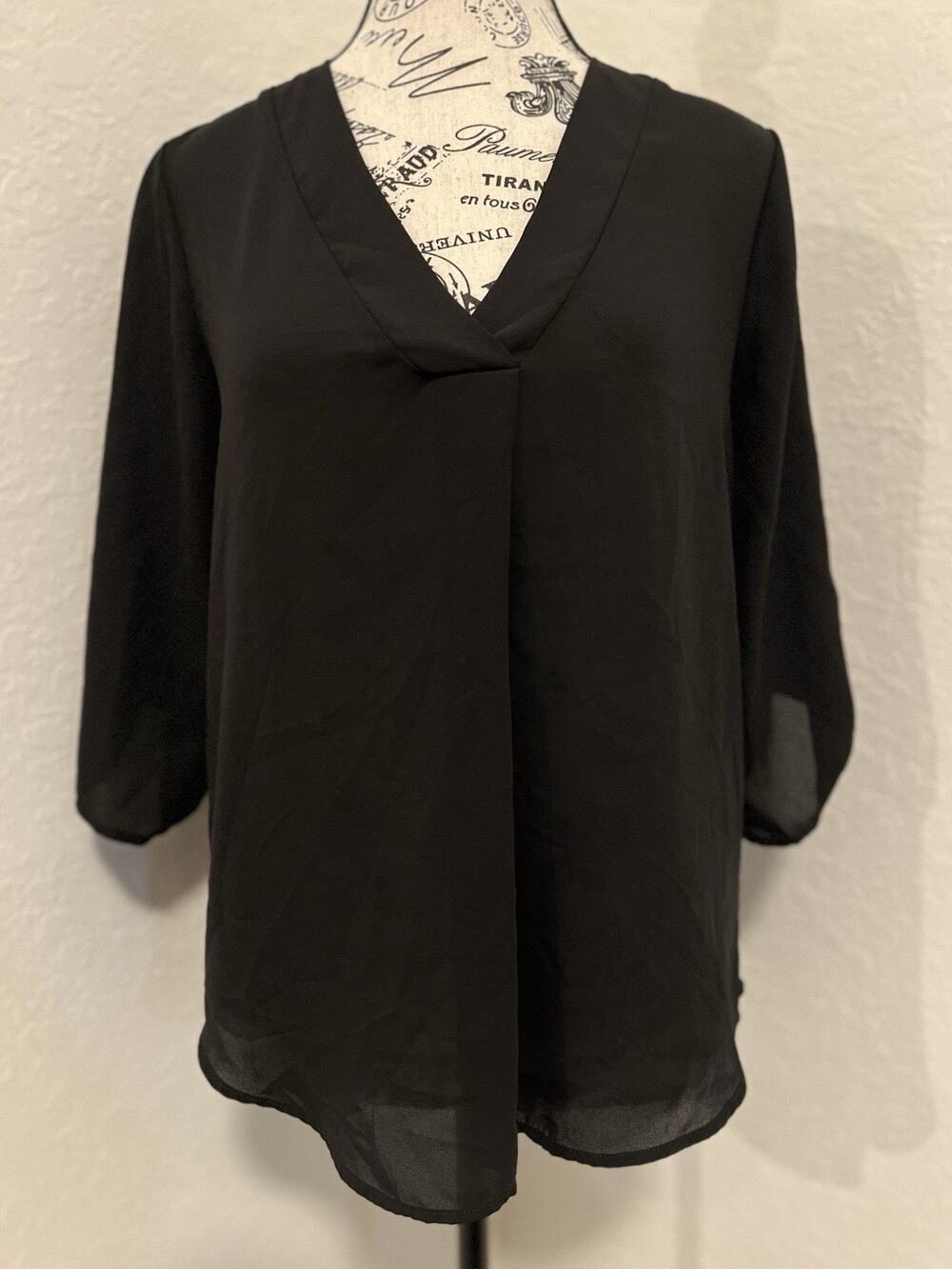Lush Women’s Black Sheer Blouse Size Extra Small EUC Career Night Out Party